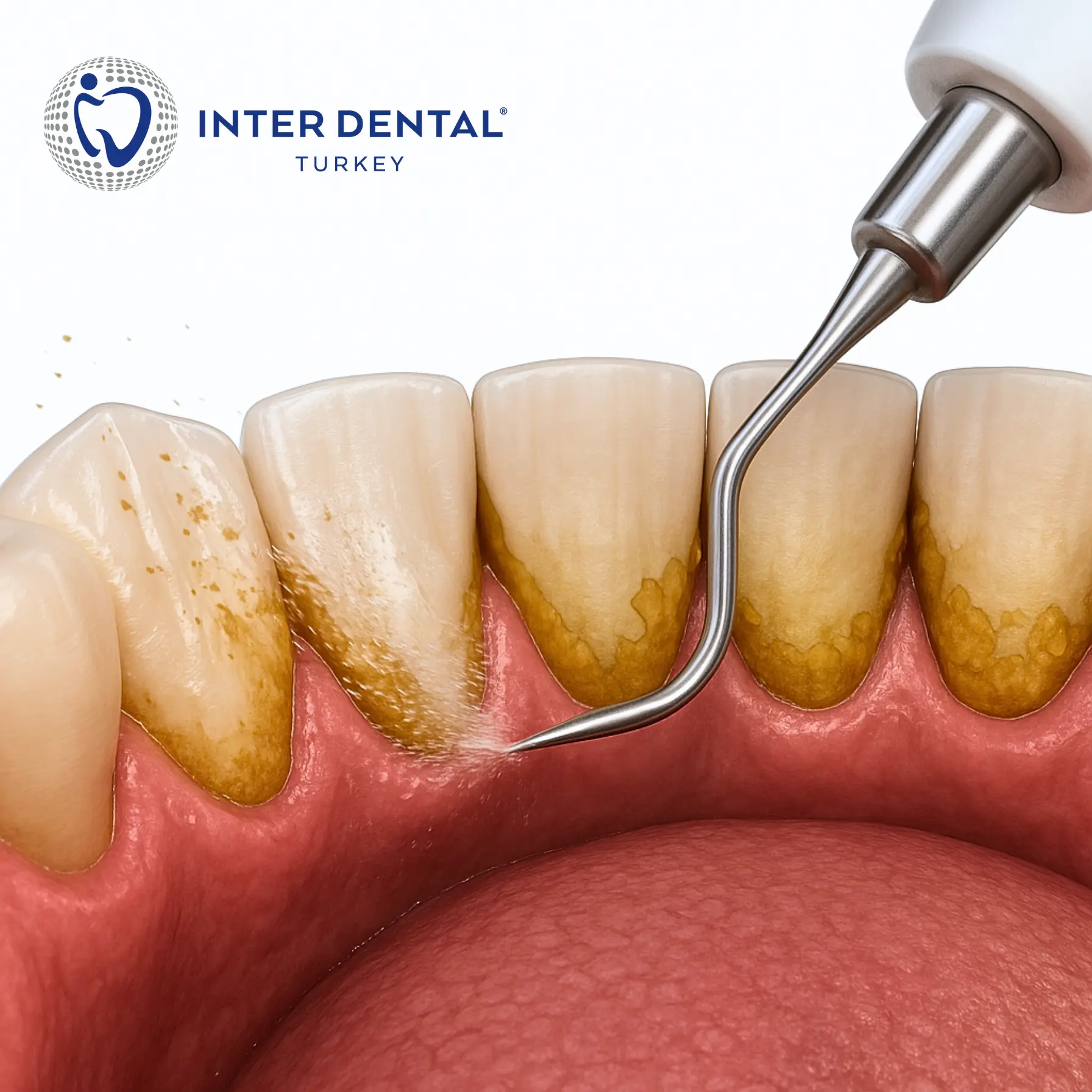 Zahnsteinentfernung: Was ist das, wie funktioniert sie und welche Vorteile hat sie? Inter Dental Turkey, Side Antalya.