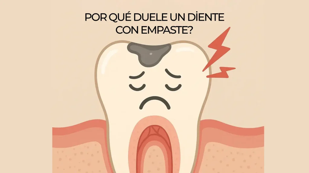 Dolor de muela después de un empaste: paciente tocándose la mandíbula por sensibilidad dental