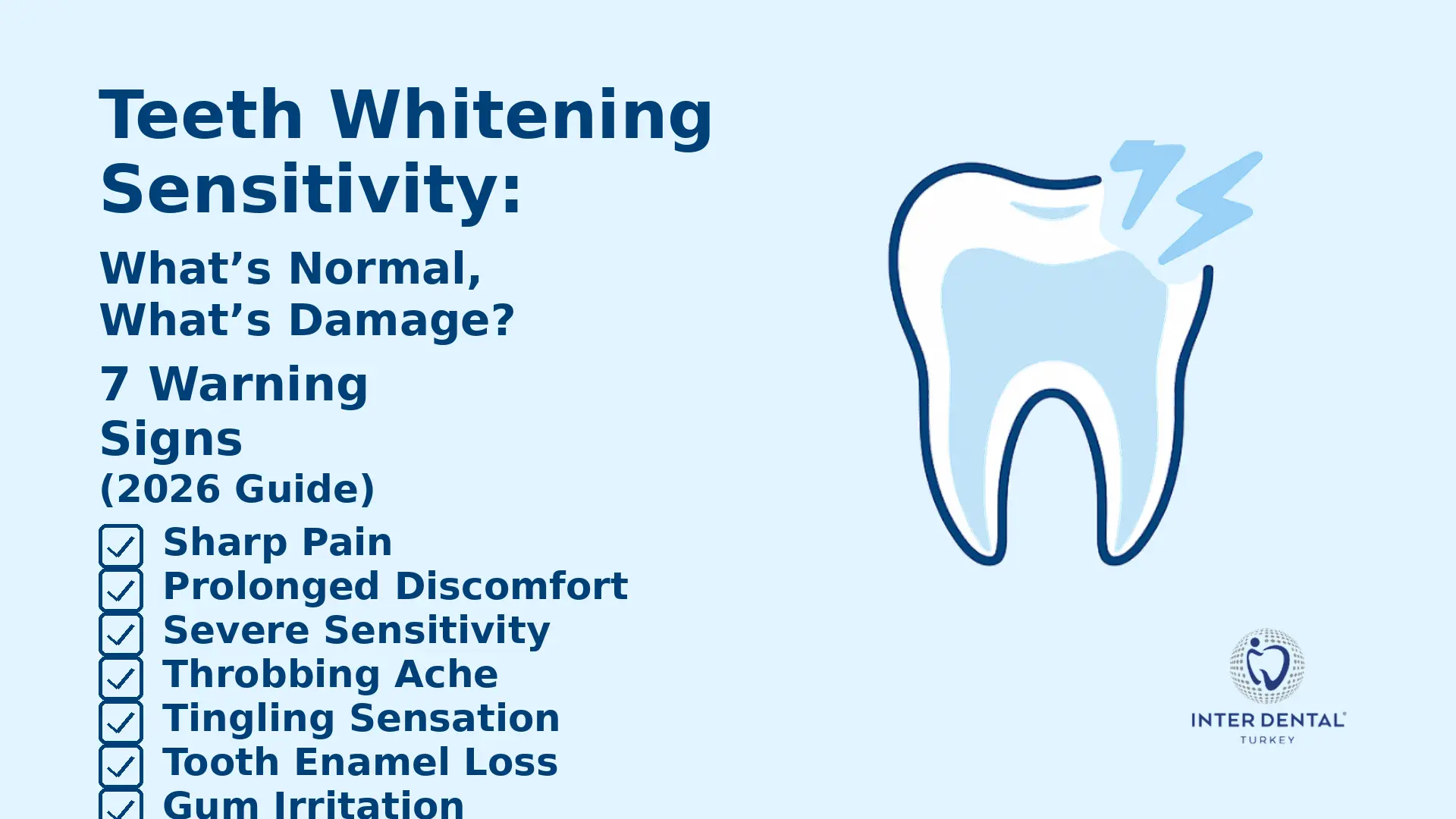Teeth whitening sensitivity or damage warning signs
